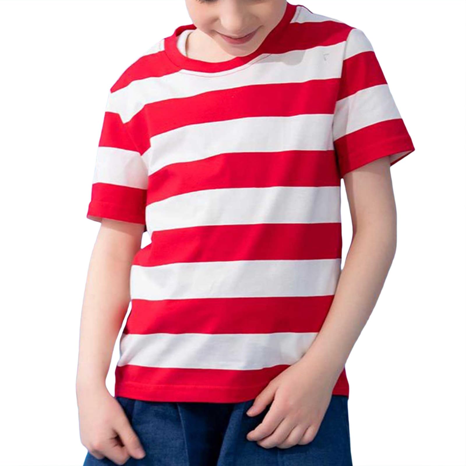 Camisetas Niños Top Camiseta de Manga Larga Niñas Verano Camisetas con Rayas Mangas Cortas, Bloque de Color, Cuello Redondo de Moda Suéter Tops Blusa Casual