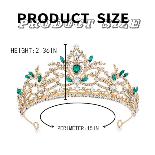 Miniatura 5 de Foyte Corona de reina barroca con diamantes de imitación para boda, accesorios para el cabello de cristal de novia, accesorios para el cabello,