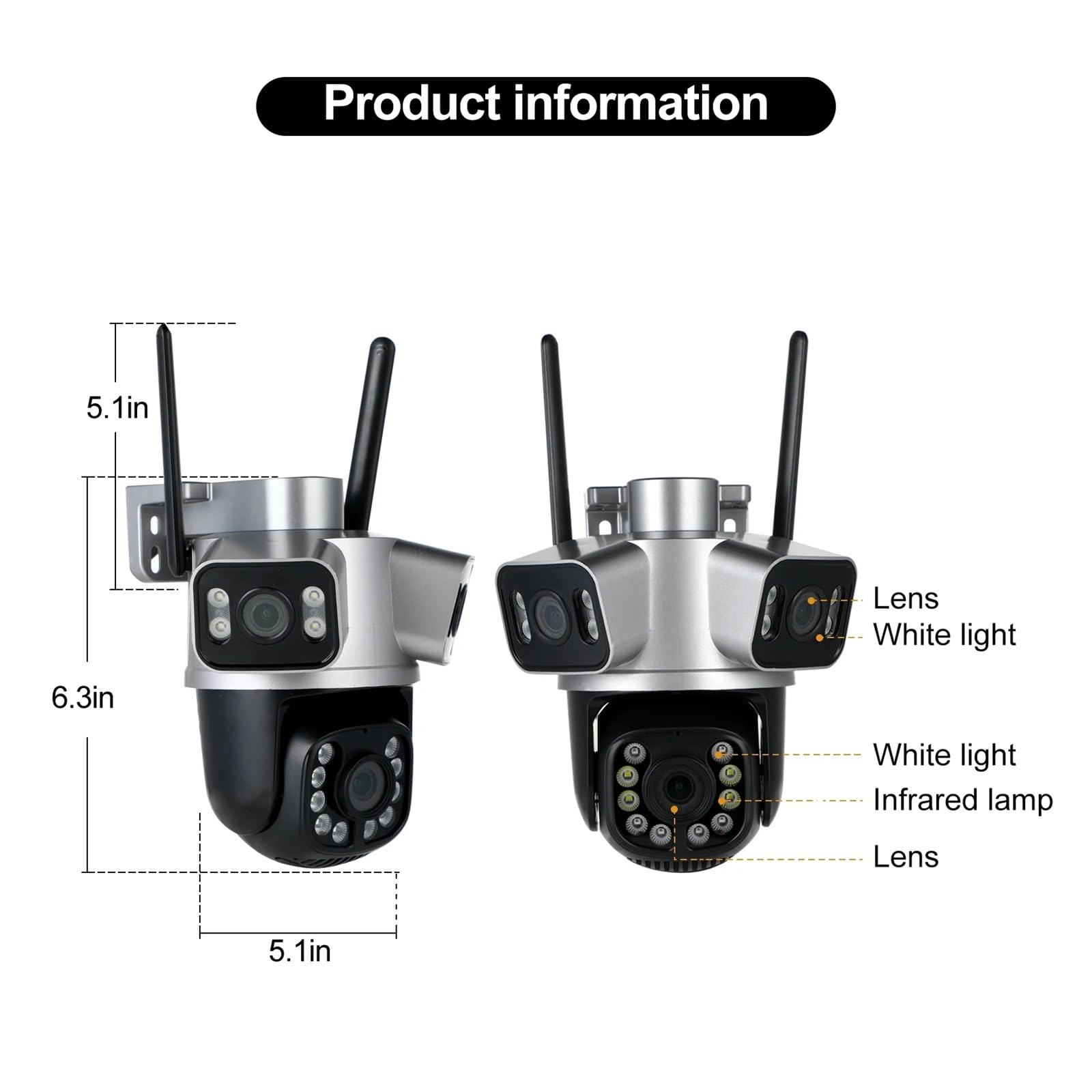 Caméra WiFi PTZ à Triple Objectif 12MP 6K