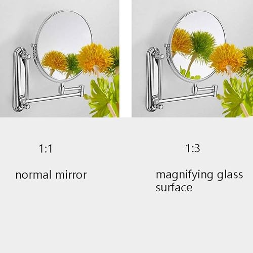 Miniatura 5 de Espejo plegable para baño, espejo de afeitado, aumento de 10x, espejo giratorio de pared de dos caras de 8 pulgadas para familias, hoteles, baños,