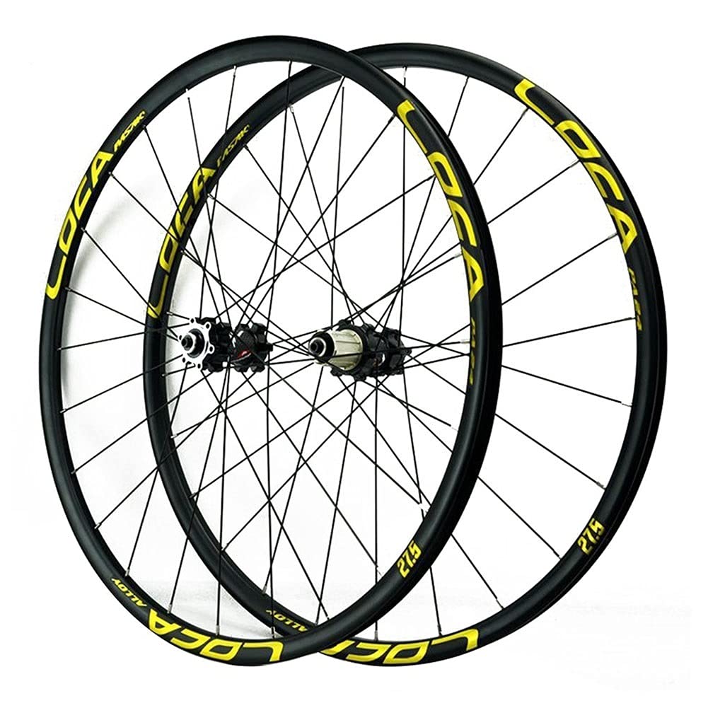 ZFF 26/27.5/29 Pollici MTB Ruote Freno A Disco Mountain Bike Set di Ruote Cerchio Ultraleggero Rilascio Rapido 7 8 9 10 11 12 velocità Cassetta Ruota Libera 24 Buche (Color : Gold, Size : 29in)