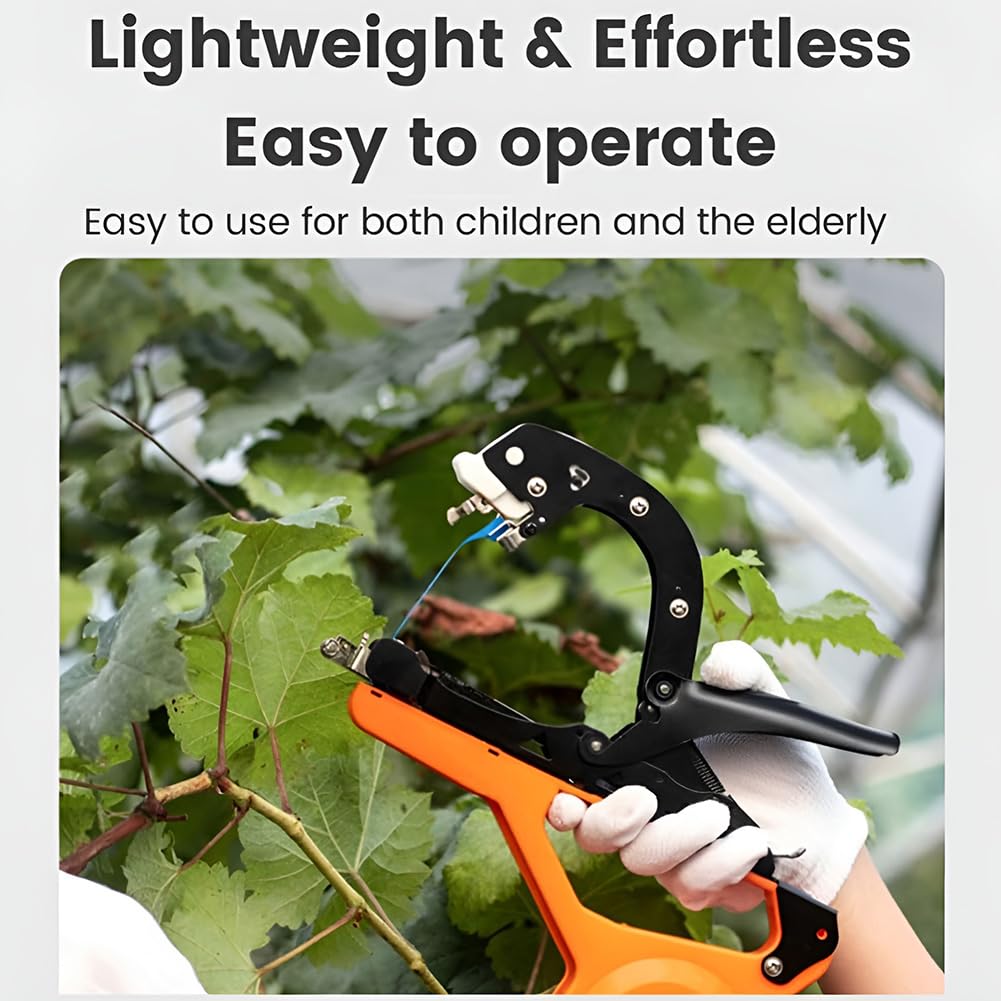 Máquina de atar de jardín inalámbrica, herramienta automática de cinta de encuadernación de vid, nudo rápido 3S para un cuidado y cosecha eficientes de las plantas, ideal para uso en viñedos y