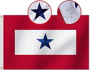Heavy Duty USA Family Member On Service Flag Embroidered One Blue Star 3x5 Ft-Longest Lasting Oxford Nylon 210D | Army Navy Marine Corps USA Family Military Decoration Gift Yard House Banner