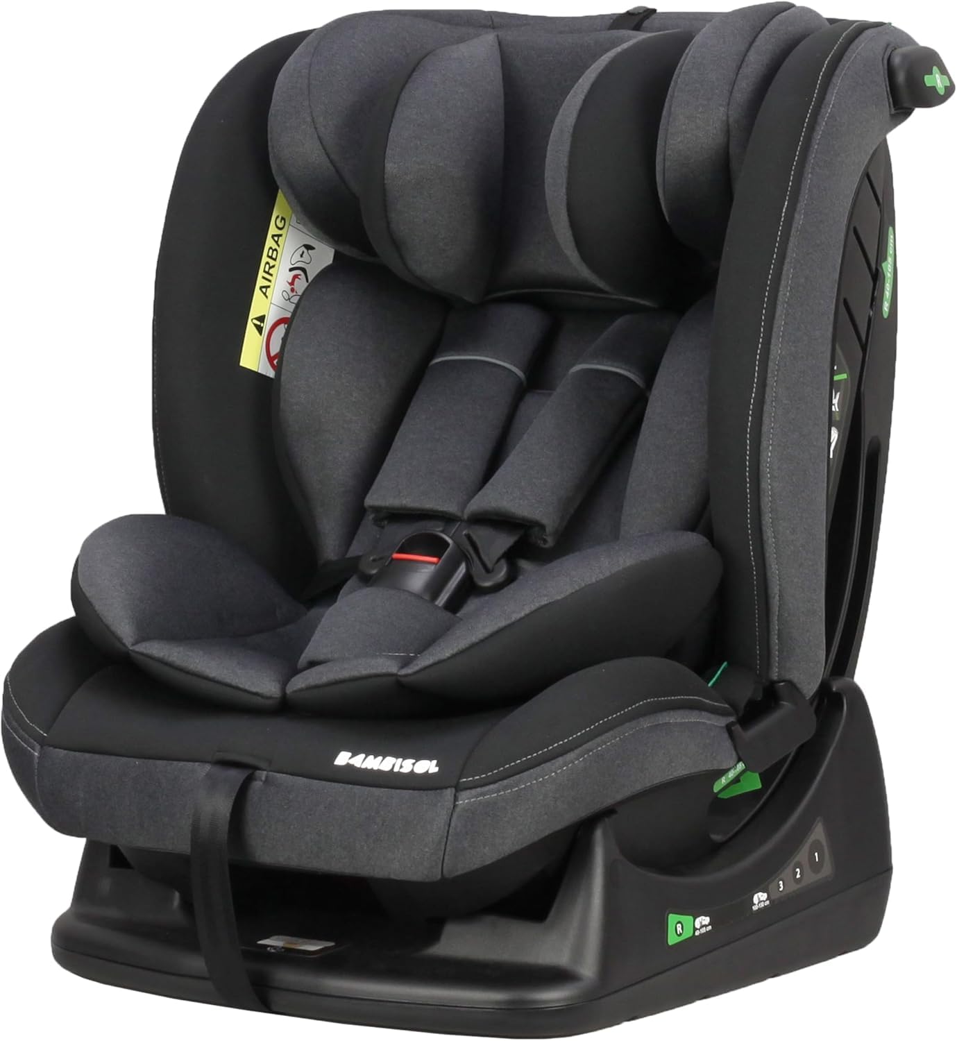 Bambisol - Siège Auto Evolutif - i-Size 40-150 de la naissance à 150 cm (36 kg) - Convient à toutes Voitures - ECE129/03 - Textile Déhoussable Lavable - Appui-tête Ajustable - Harnais 5 points