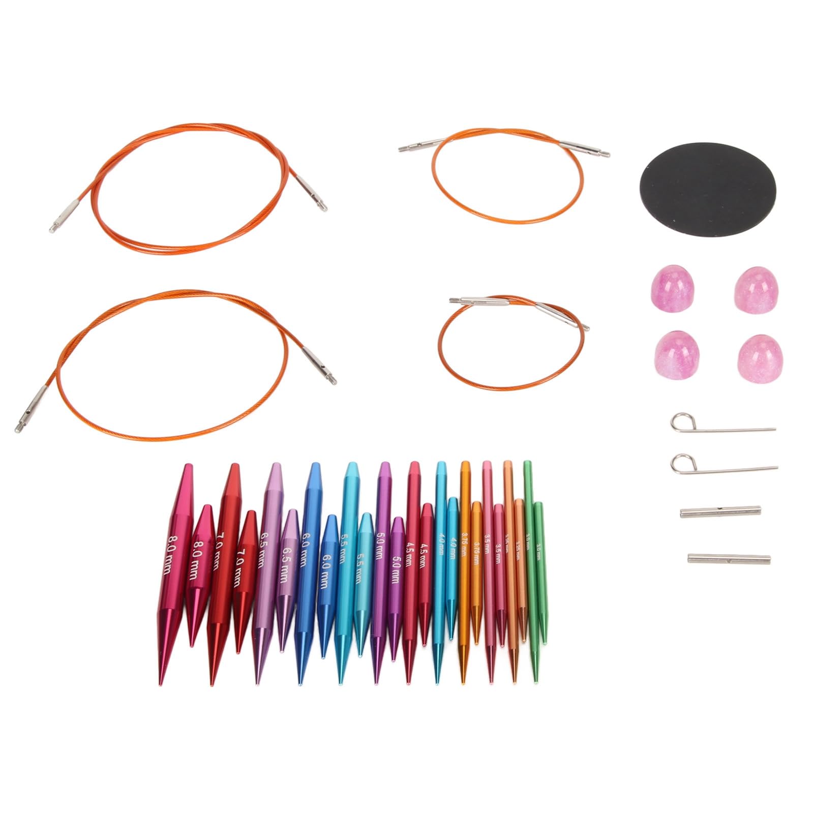 Set Ferri Da Maglia Circolari Intercambiabili Da 3 A 8 Mm - Kit Per Lavorare A Maglia Con Aghi In Alluminio, Punte, Accessori E Custodia, Ideale Per Maglioni, Cappelli, Calze - Foto 5