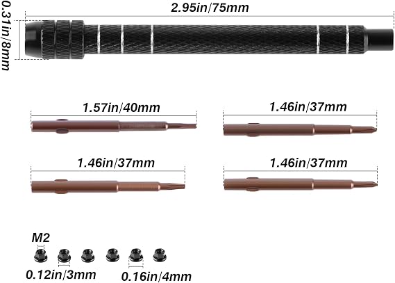 RC Screwdriver Set for Axial SCX30 1/30 Micro Crawlers, Aluminum Alloy Tool Kit with Hex, Phillips & Torx Bits for SCX30 Bronco, Jeep JLU, K10 RC Car Models Repairs Accessories Upgrades