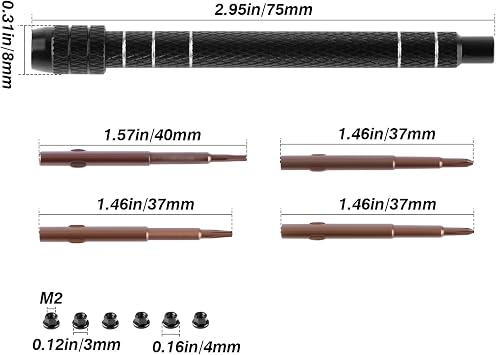 RC Screwdriver Set for Axial SCX30 1/30 Micro Crawlers, Aluminum Alloy Tool Kit with Hex, Phillips & Torx Bits for SCX30 Bronco, Jeep JLU, K10 RC Car Models Repairs Accessories Upgrades
