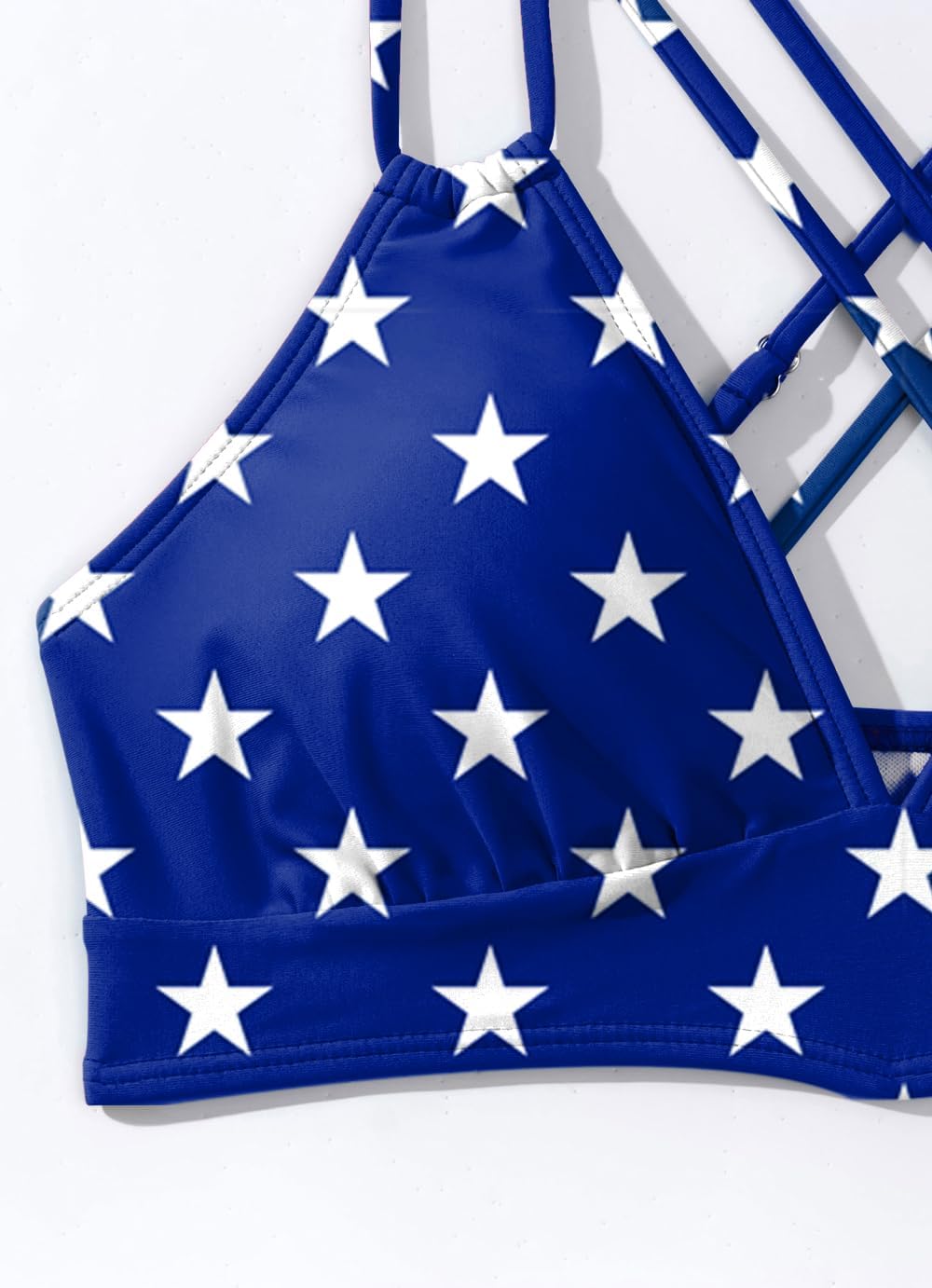 Tainehs Women's Push Up V Neck Bikini Sets Criss Cross Back Two Piece Bathing Suit - Image 5