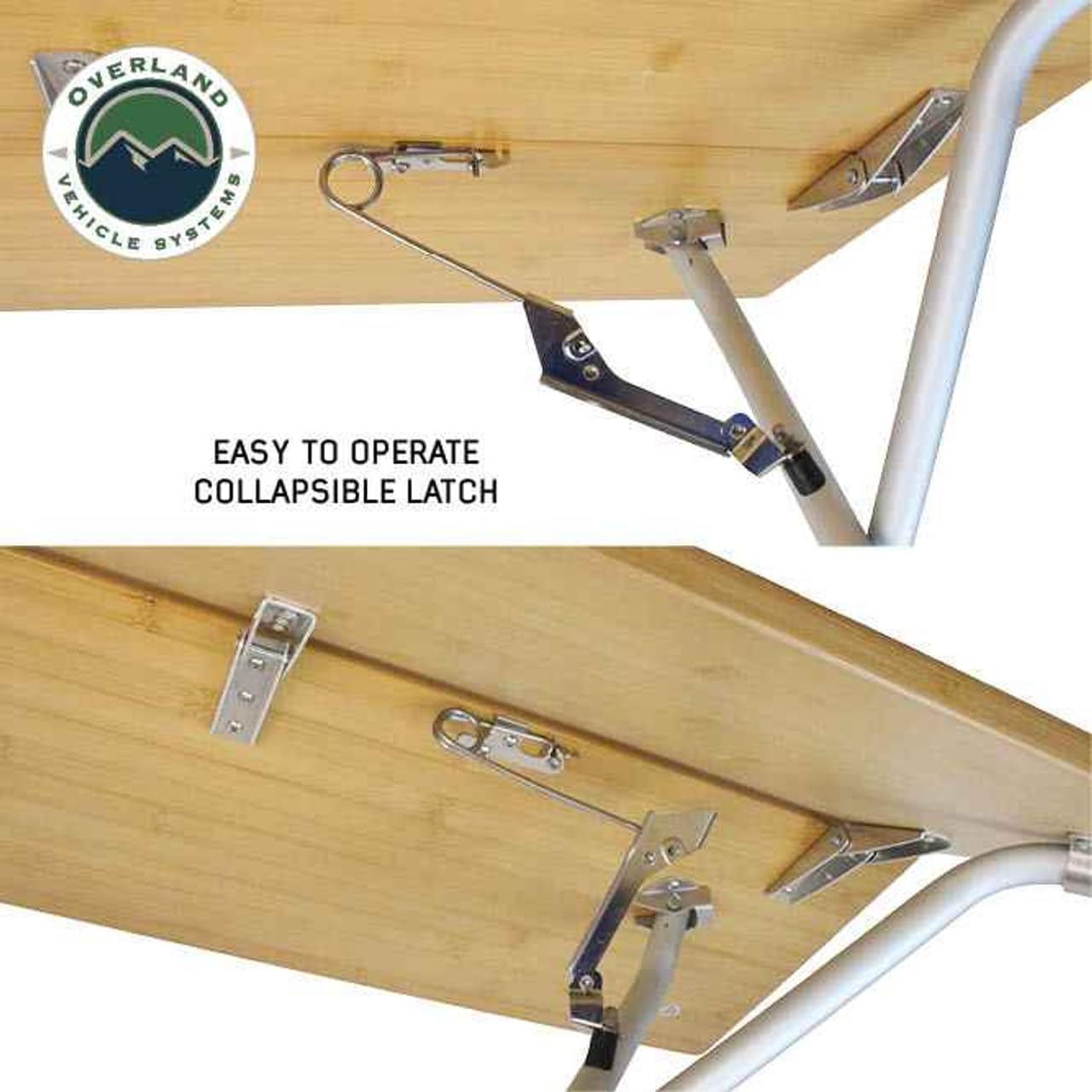 Overland Vehicle Systems Kick It Portable Bi-Fold Table – Durable Wood Base + Carry Bag