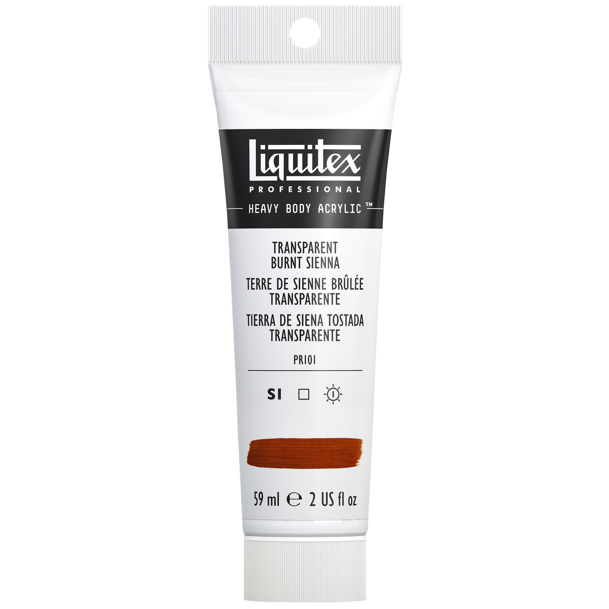 Liquitex 1045129 Professional Heavy Body Acrylfarbe in Künstlerqualität mit ausgezeichneter Lichtechtheit in buttriger Konsistenz, 59ml Tube - Siena Gebrannt transparent