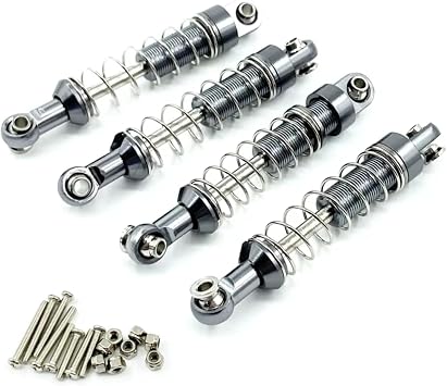 RC Car Accessories Compatible With MN D90 For MN90 FJ45 For MN99S For WPL C14 C24 C34 RC Car Upgrade Accessories Parts 1Set Metal Shock AbsorberGray