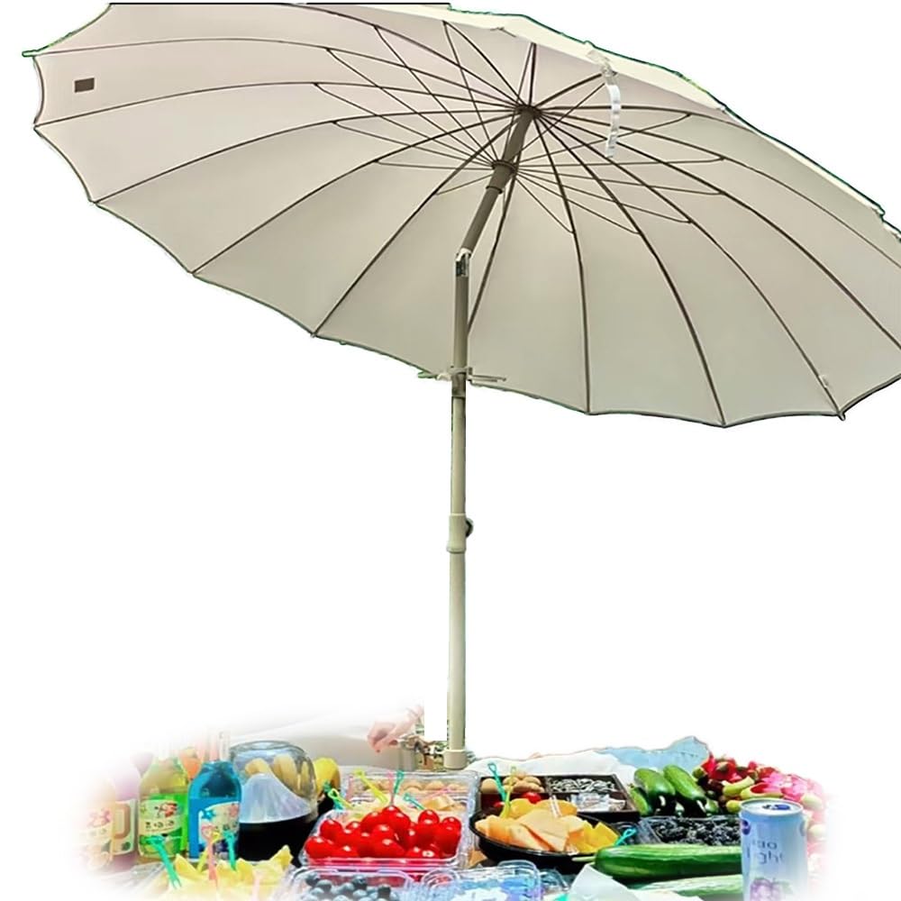 Regulowany Parasol Ogrodowy, Duży Beżowy Parasol Plażowy, Przenośny Baldachim Wędkarski, Parasol Ogrodowy Z Funkcją Pochylania Do Piaskownicy, Do Ochrony Przed Słońcem,Beige