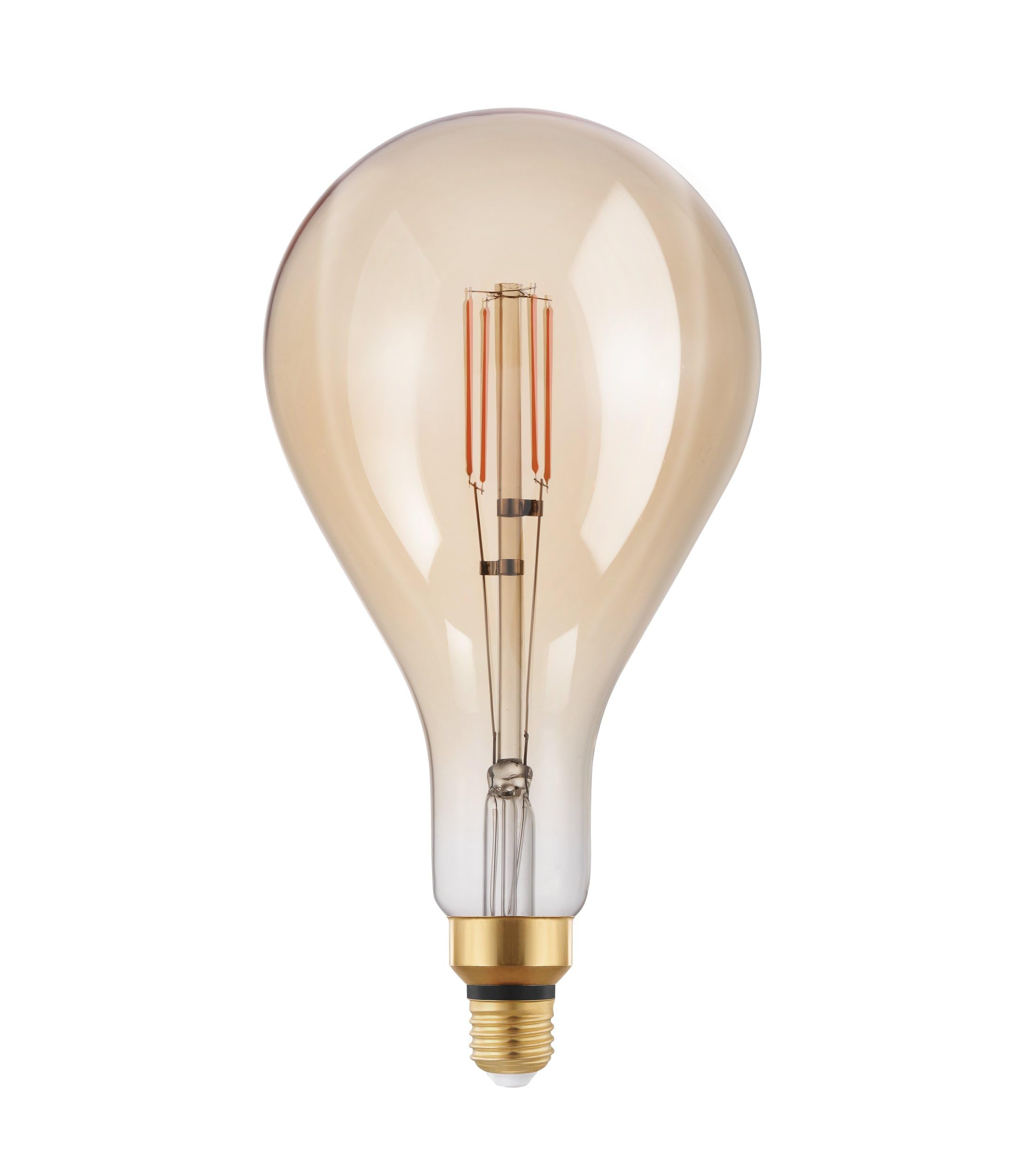 Eglo Dimmable E27 Filament LED Light Bulb Big Size, Extra-Large Amber Vintage Edison lamp, Drop Shape