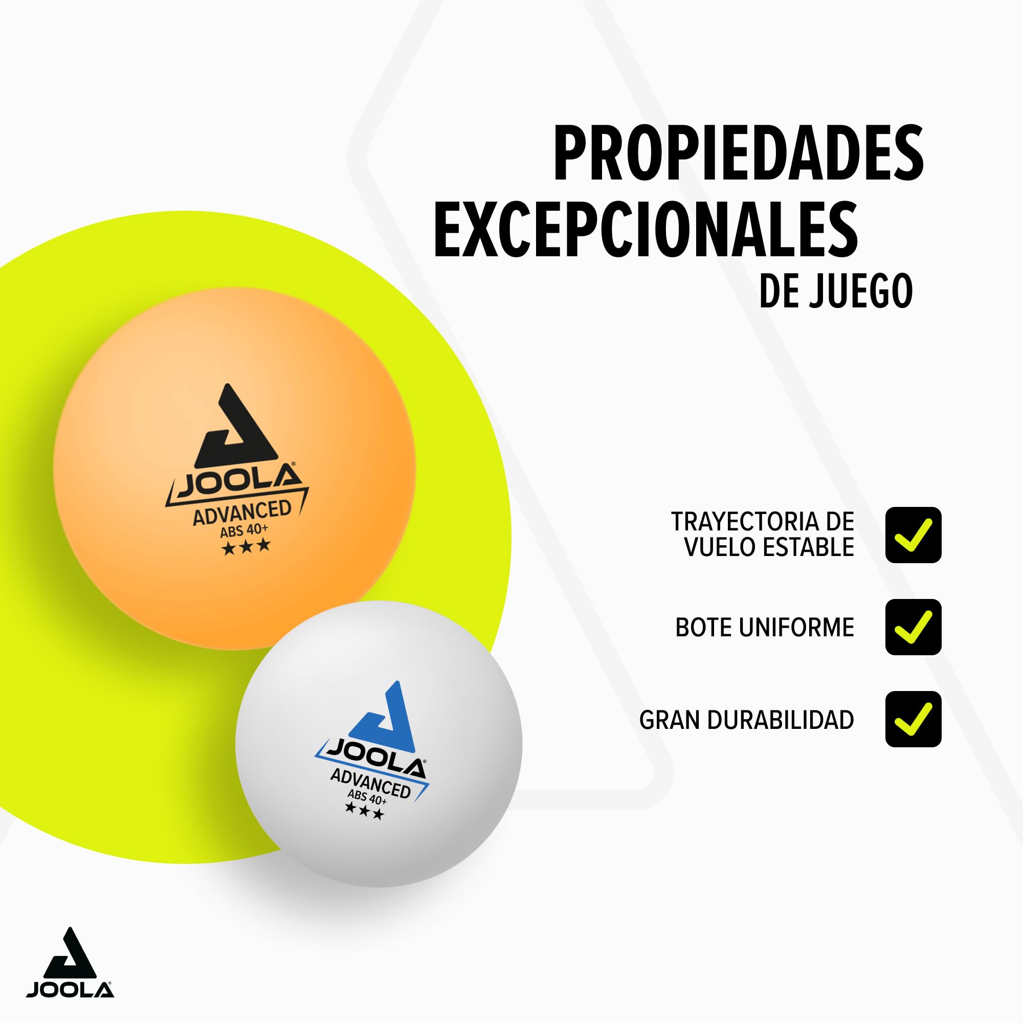JOOLA Pelotas de Tenis de Mesa 3 Estrellas 40 mm Entrenamiento Avanzado