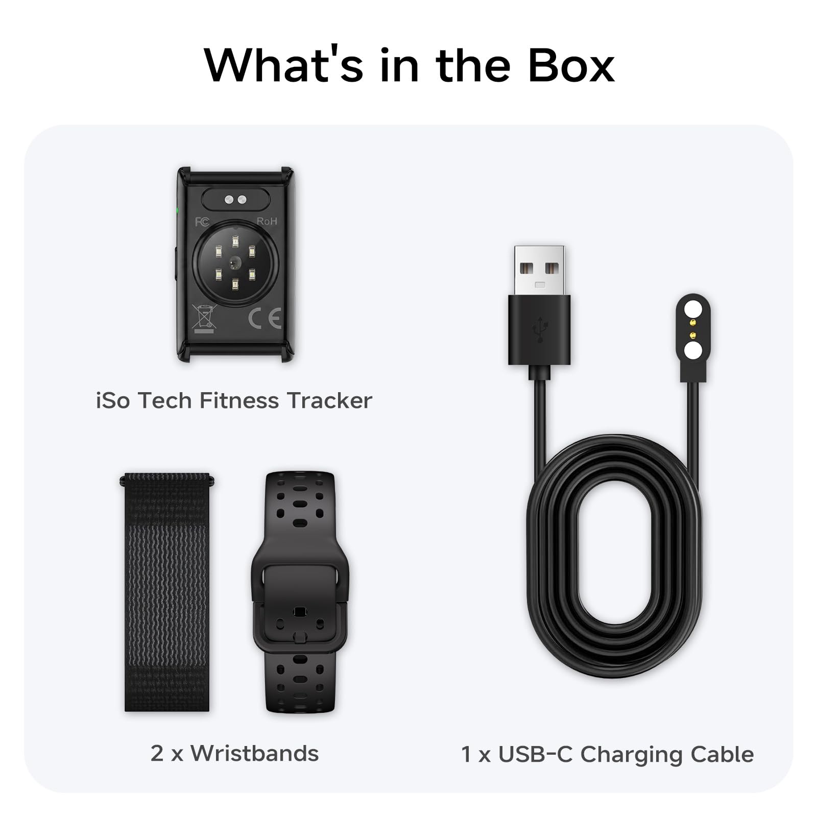 Tracker d'activité intelligent sans écran pour homme et femme | Suivi d'activité et de sommeil 24h/24, 7j/7 avec fréquence cardiaque avec analyse d'IA, autonomie de la batterie de 60 jours