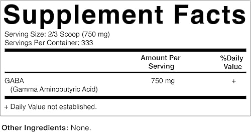 Miniatura 3 de Vitamatic Polvo de ácido gamma aminobutírico 750 mg por porción - 8.82 oz - también llamado GABA - 333 porciones