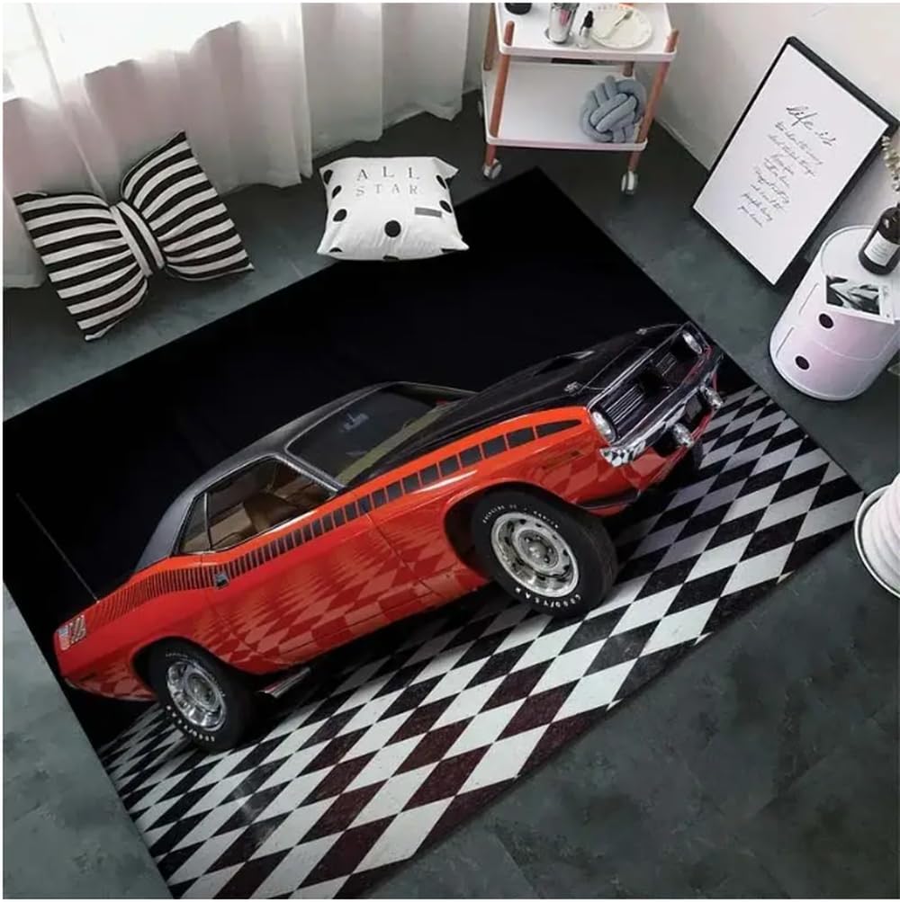 Tapis maison antidérapant voiture classique art déco