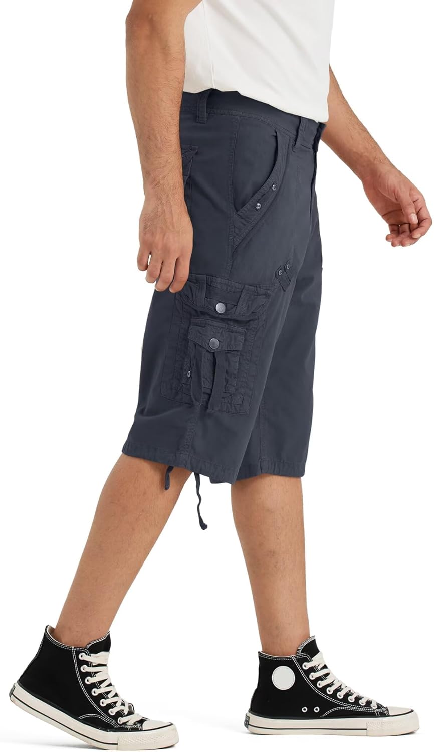 BEST SOUTH Mens Cargo Shorts with 8 Pockets Casual Long Blew Knee Capri 3/4 Pants Relaxed Fit Work Fishing Hiking - Image 5