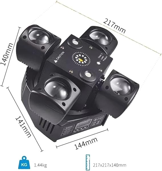 Mini Moving Head Stage Effect Light 4 Arm Sound Control LED RGBW Beam 3 in 1 for Disco DJ Party Bars Wide Compatibility
