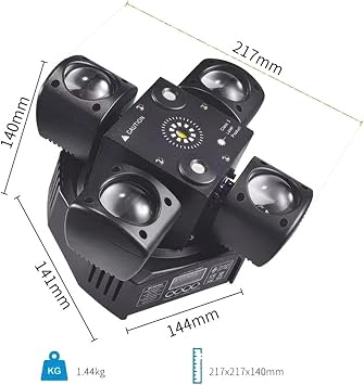 Mini Moving Head Stage Effect Light 4 Arm Sound Control LED RGBW Beam 3 in 1 for Disco DJ Party Bars Wide Compatibility