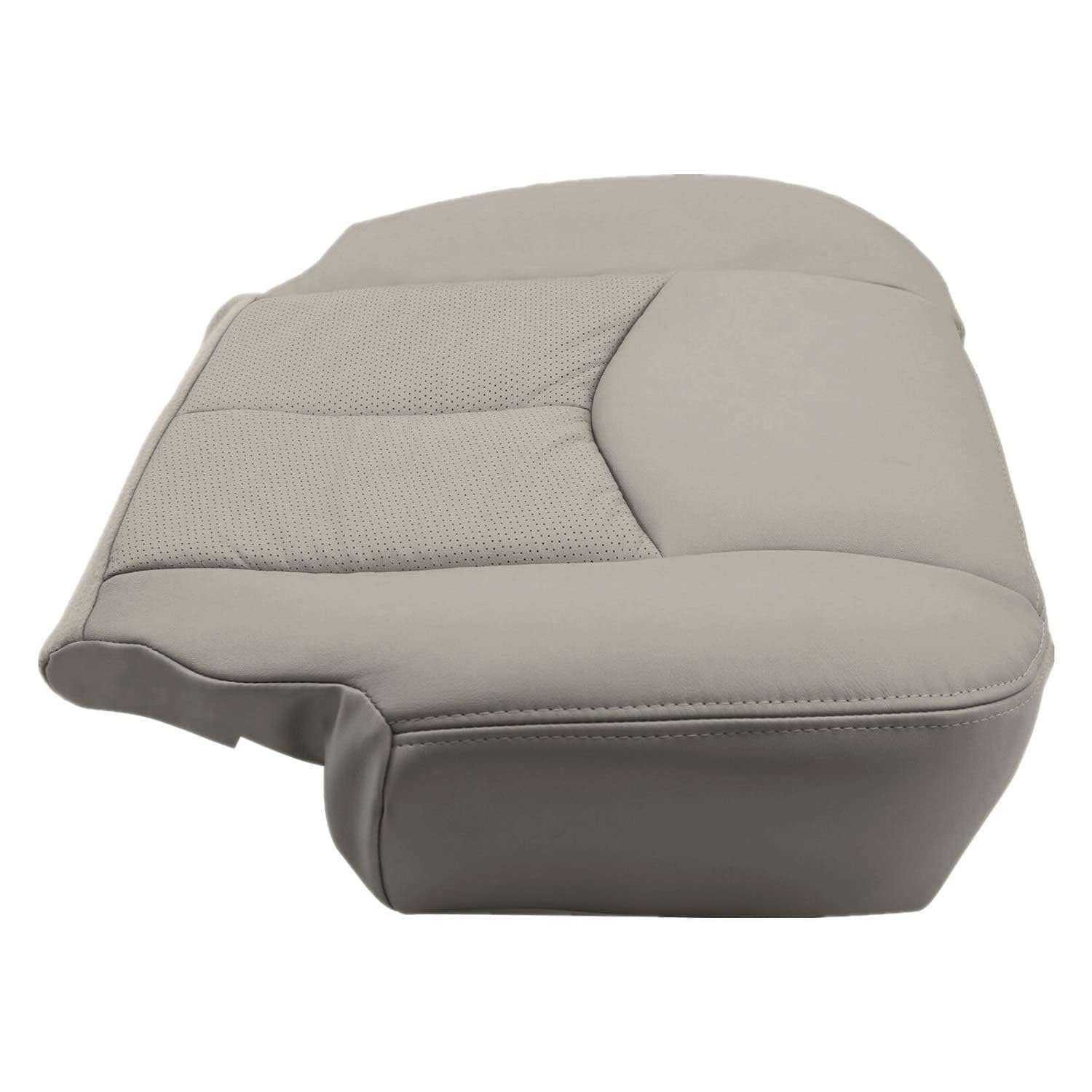 Priprilod Perforated Tan #152 Leather Driver Side Bottom Replacement Seat Cover Compatible with Cadillac Escalade EXT ESV 2003 2004 2005 2006