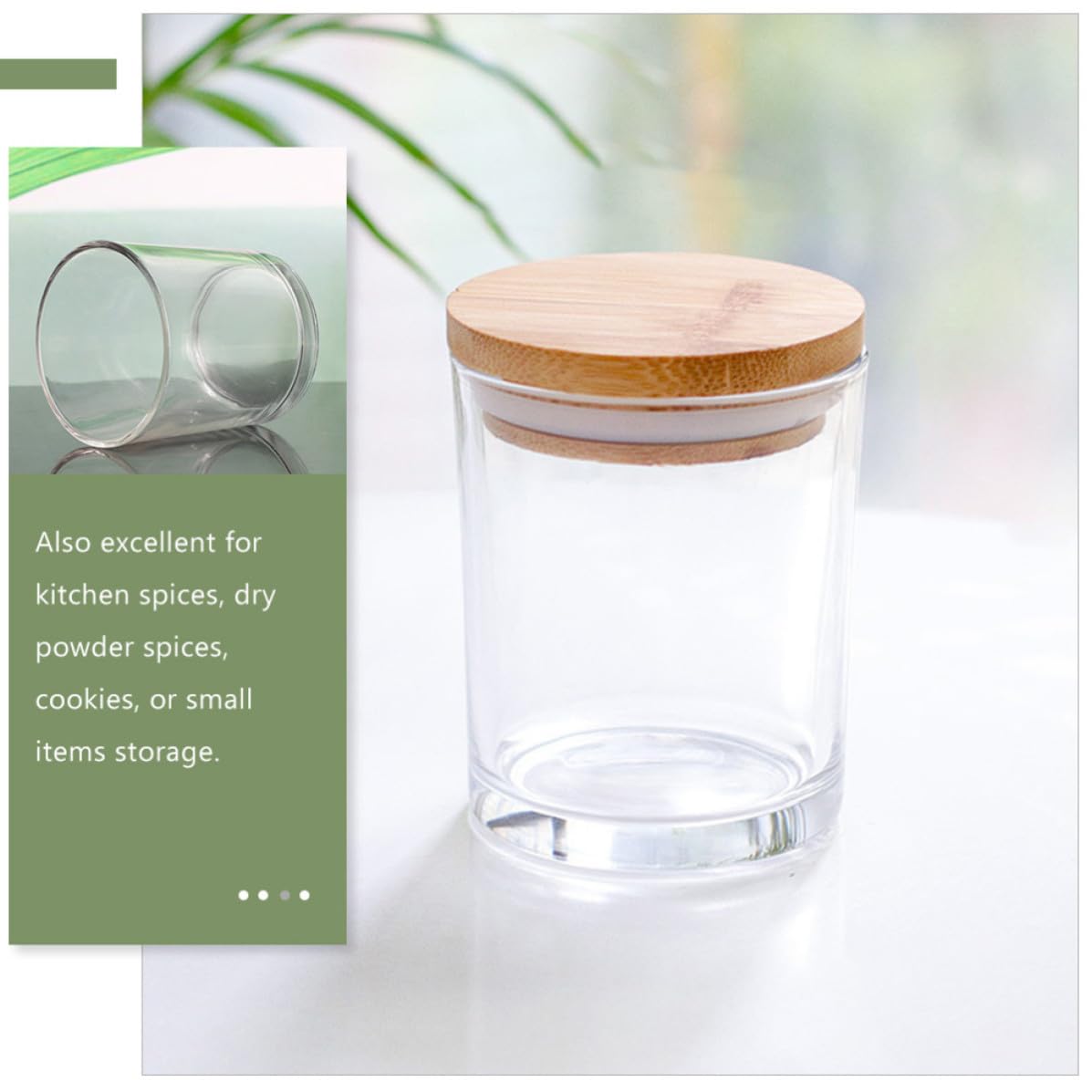 Tofficu Leere Glaskerzengläser Praktische und Verschlossene Vorratsgläser mit Deckel aus Glas 5 Stück für Gewürze oder Dekorative Aromatherapie Kerzen im Zuhause