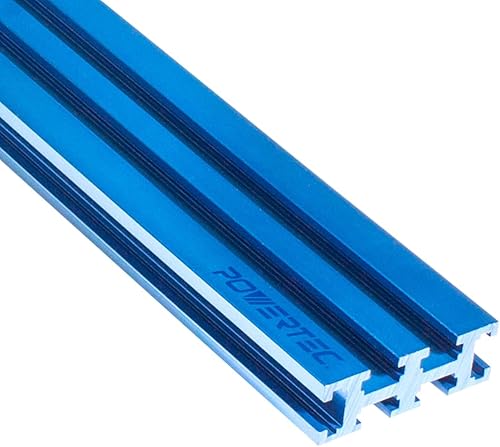 Miniatura 7 de POWERTEC 71489V Valla de aluminio multi T-Track con medición láser de izquierda a derecha, 3 pulgadas de alto x 24 pulgadas de largo multi pista