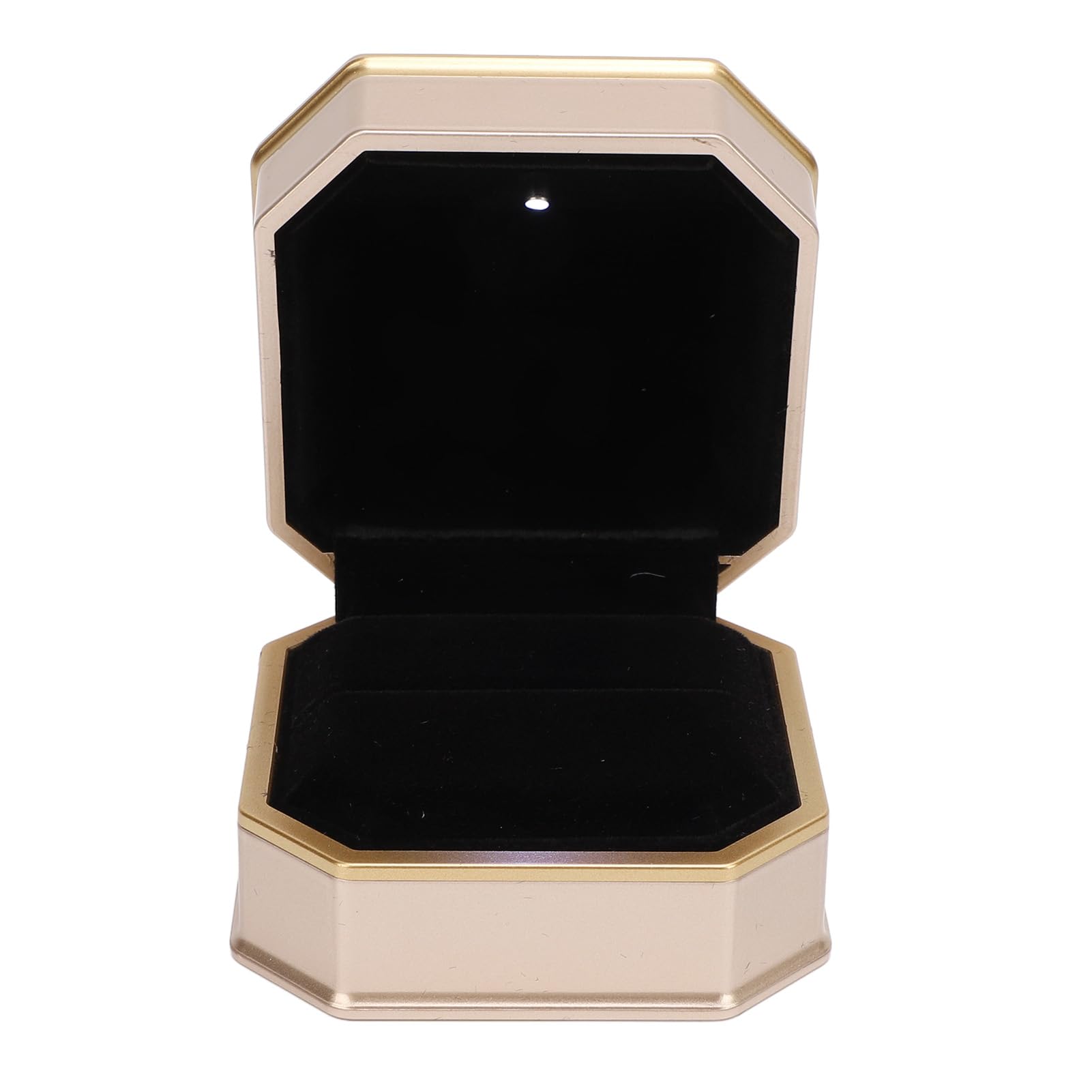 Velvet Ring Box with LED Lights, Illuminated Jewelry Case Rings Storage Boxes for Proposal Wedding Anniversary Christmas