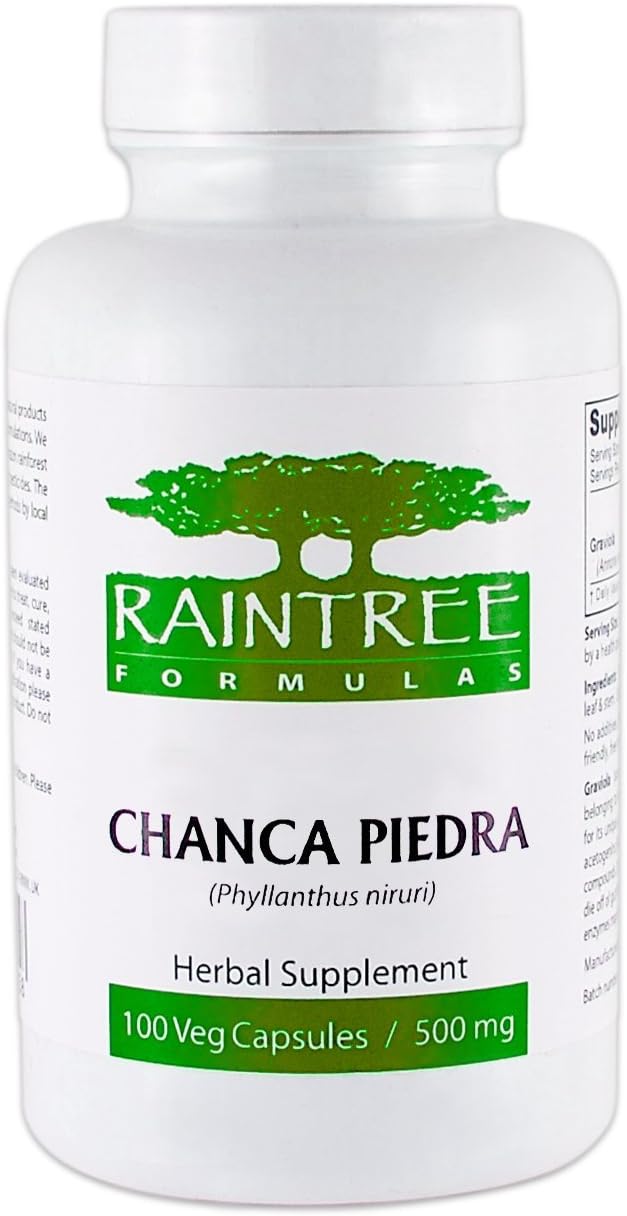 Raintree Formulas Chanca Piedra (Stone Crusher) 500mg 100 Veg Caps. Kidney & Bladder Support
