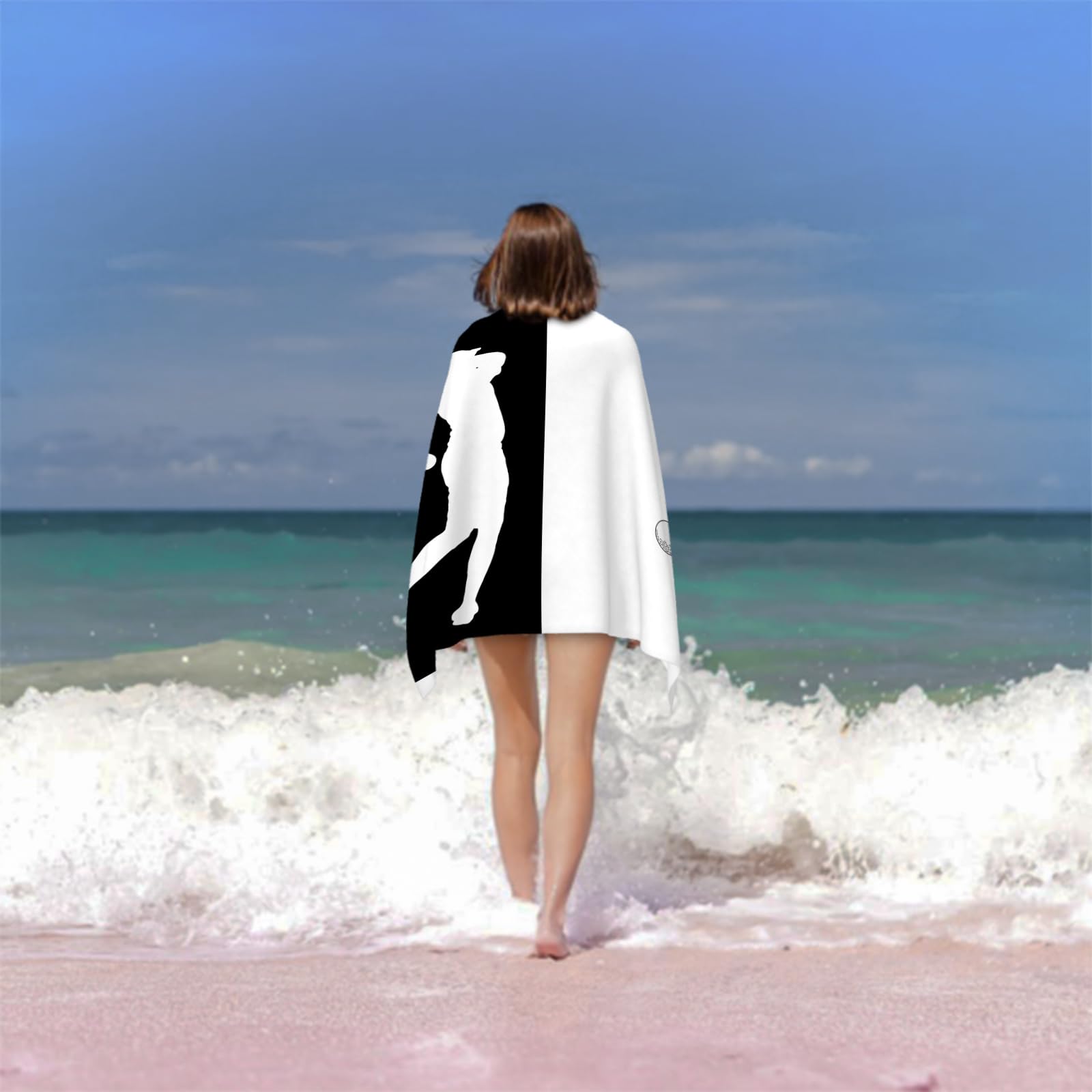 Große Strandtücher Golf Badetuch Wasseraufnahme Extra Microfiber, 3D Einfach Strandtuch Schnell Trocknend Mikrofaser Kinder Erwachsene (100x200 cm)