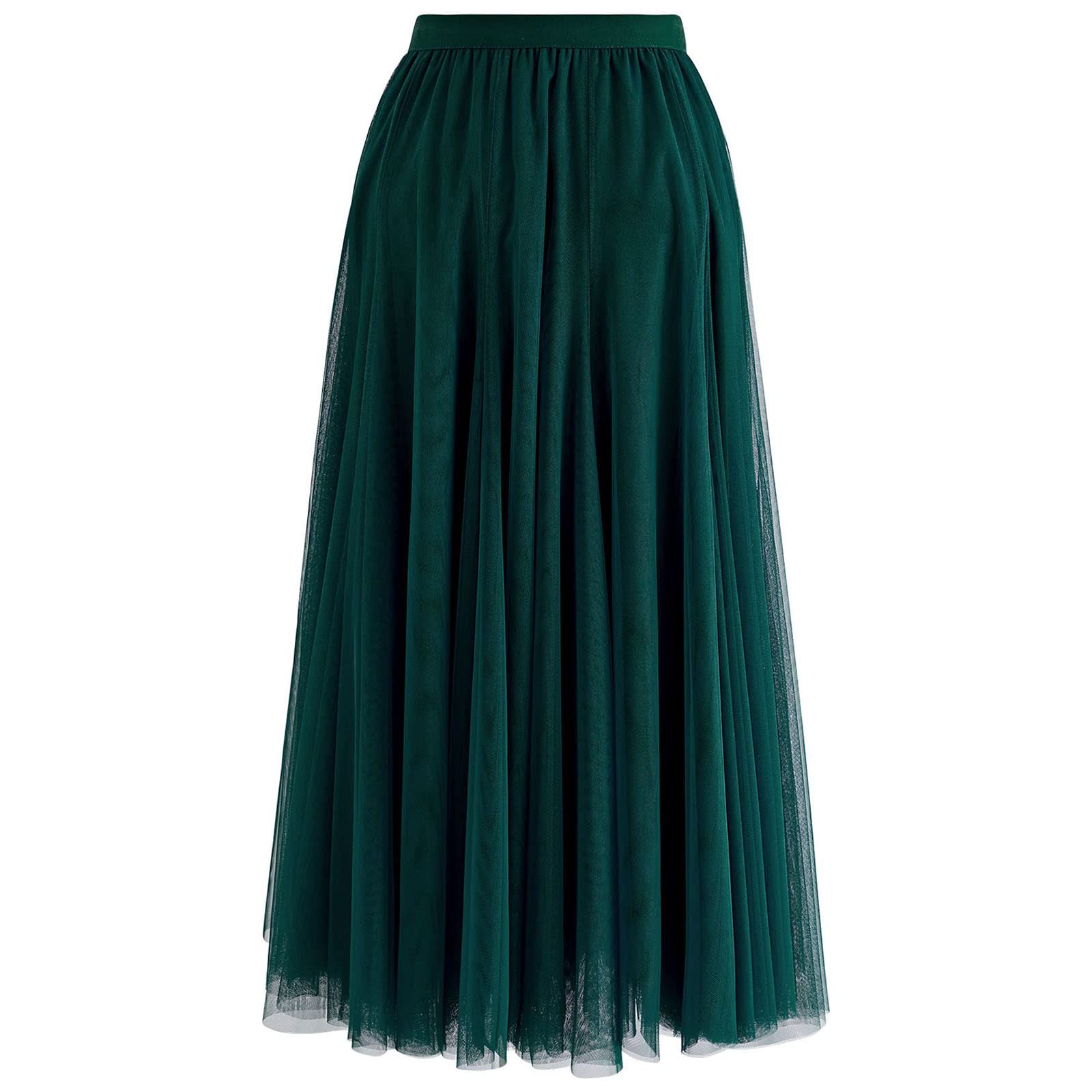 Chicwish Falda Larga para Mujer, Color Lila, Crema, Gris, Rosa/Negro, Multicapa de Malla, Ballet, Ballet, tutú, Falda Larga en línea A