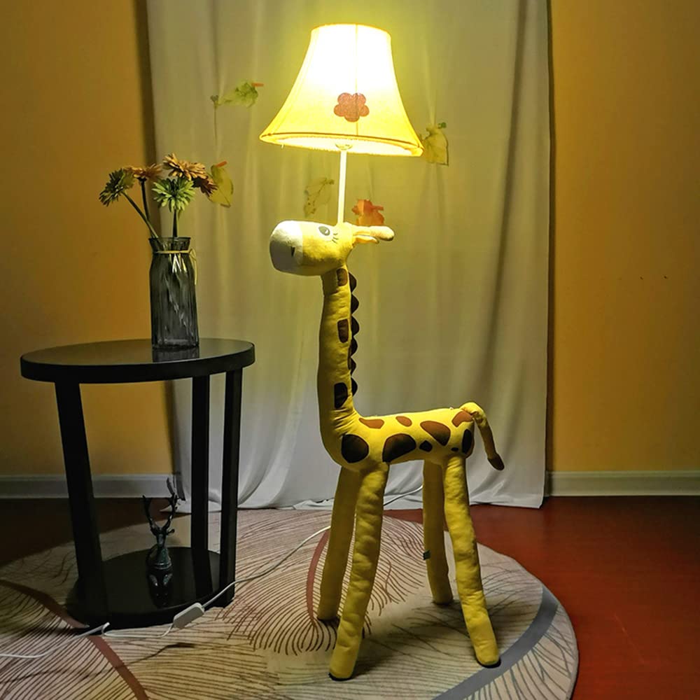 DIY Lampadaire Chambre d'enfants Dessin Animé Cerf Lampe sur Pied avec Interrupteur Chambre Moderne Lampe De Chevet Créatif Salon étude Décoration Vertical Liseuse Enfants Cadeau,Jaune,130cm