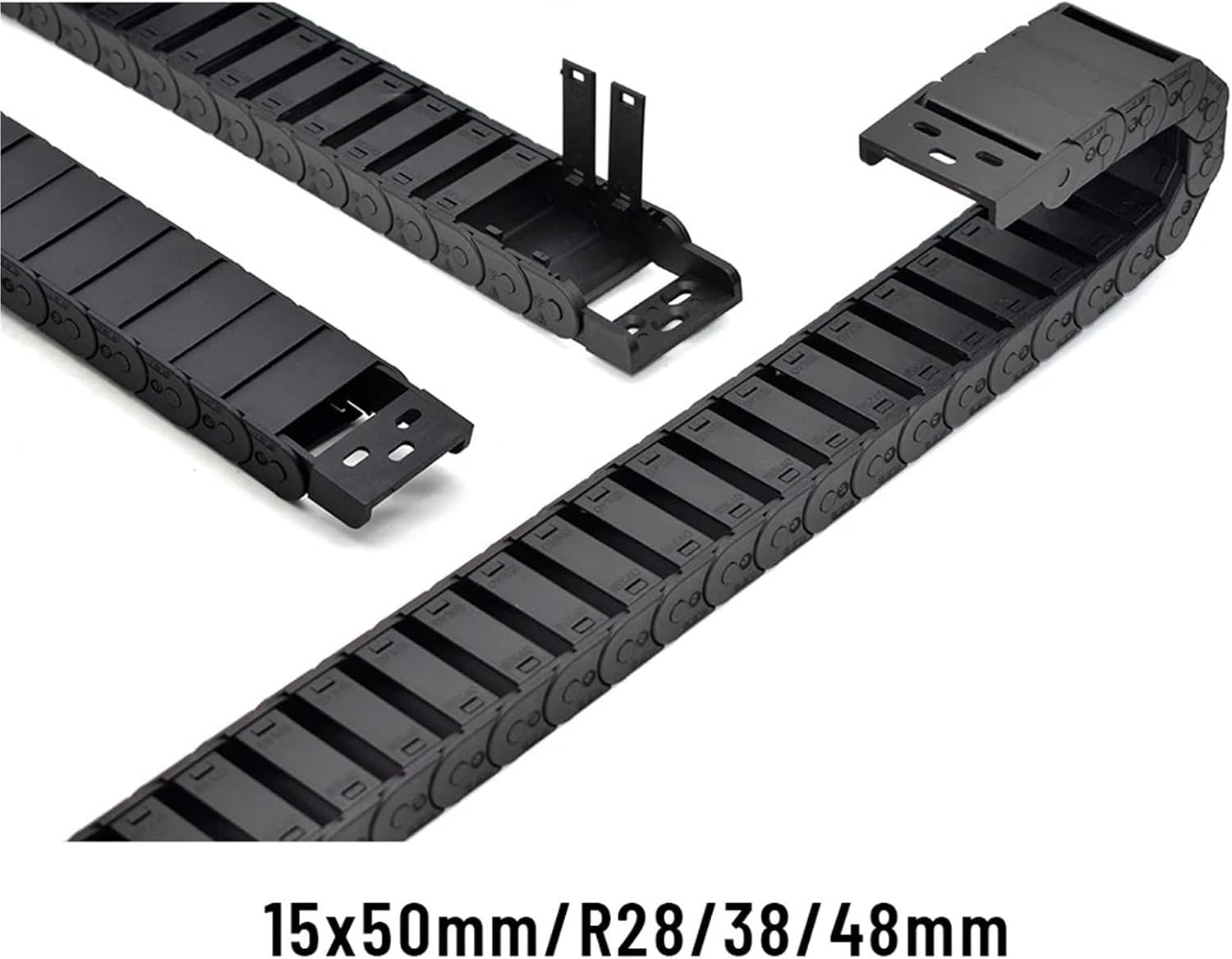 Drag Chain Cable Chain OF-X15BF.1.N 15x50mm R28mm 38mm 48mm Semi-Closed Inner Opening(38mm)