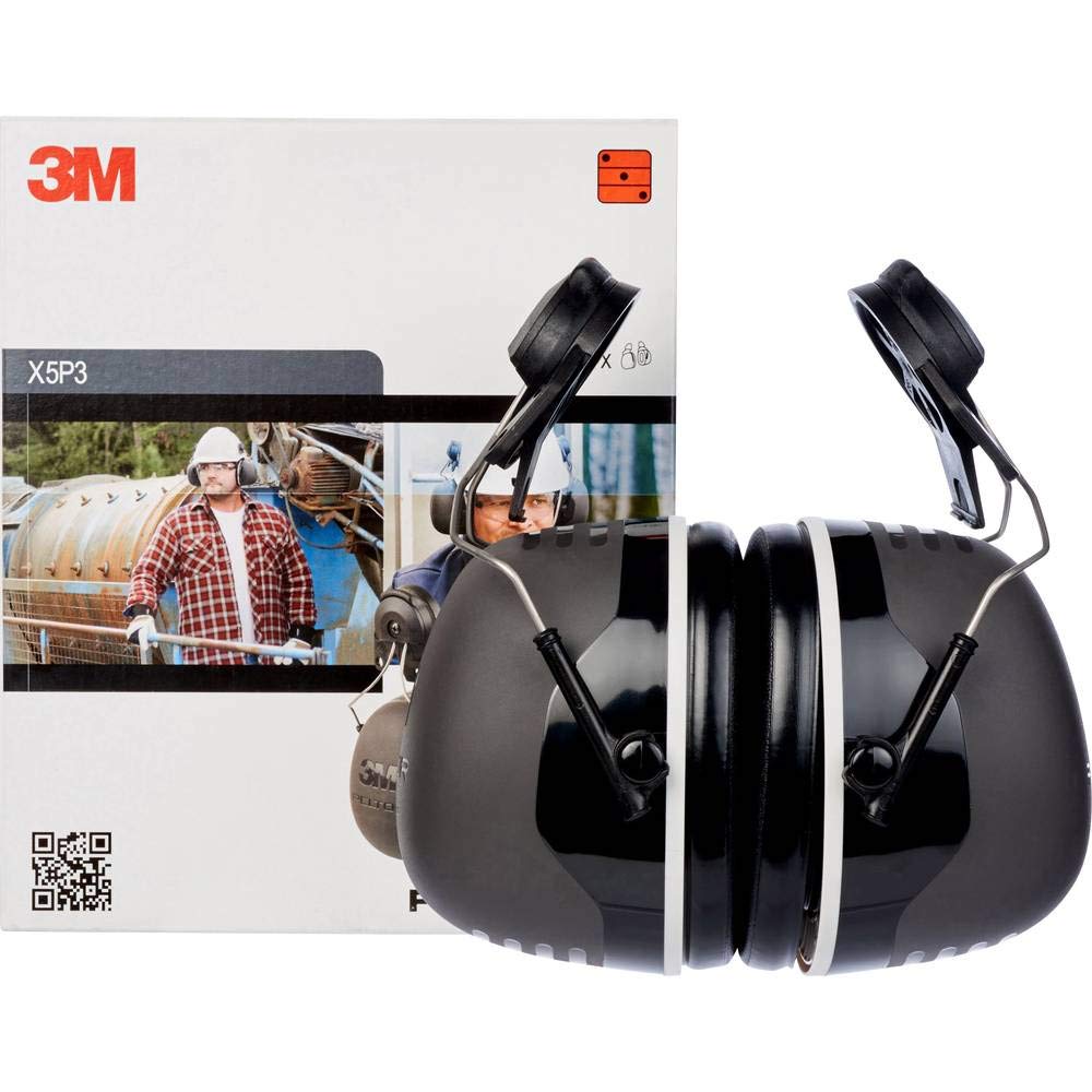 3M X5P3E Peltor Black Model X5P3E/37279(AAD) Cap Mount Hearing Conservation Earmuffs, English, 14.573 fl. oz., Plastic, 4.6" x 8.2" x 6.7"
