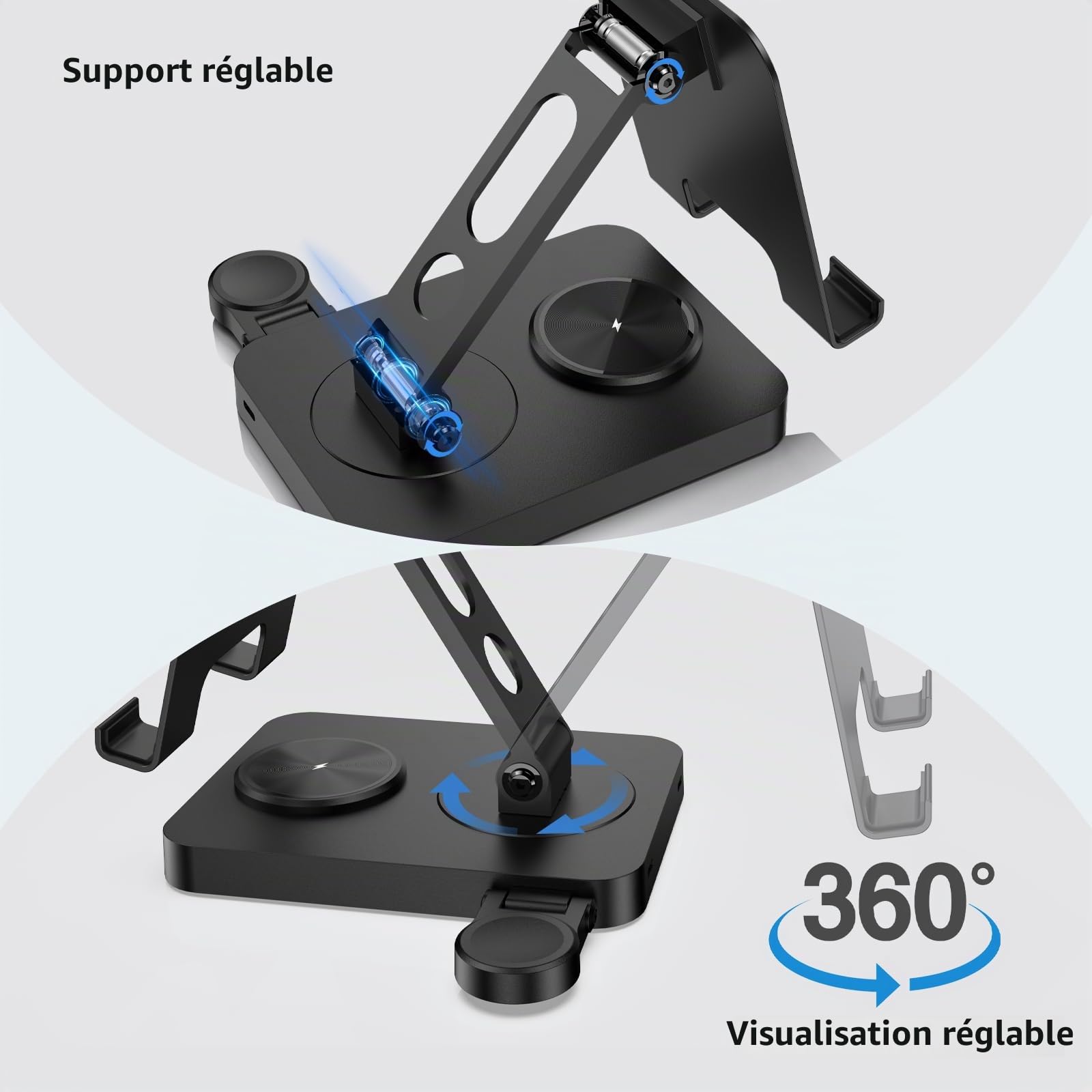 Chargeur sans Fil pour Apple, Station de Recharge sans Fil pour iPhone 16/15/14/13/12/11, Chargeur pour Apple Watch 10/9/8/7/6/SE/5/4/3, Chargeur pour Air Pods 4, Support pour iPad Pro/Mini/Air