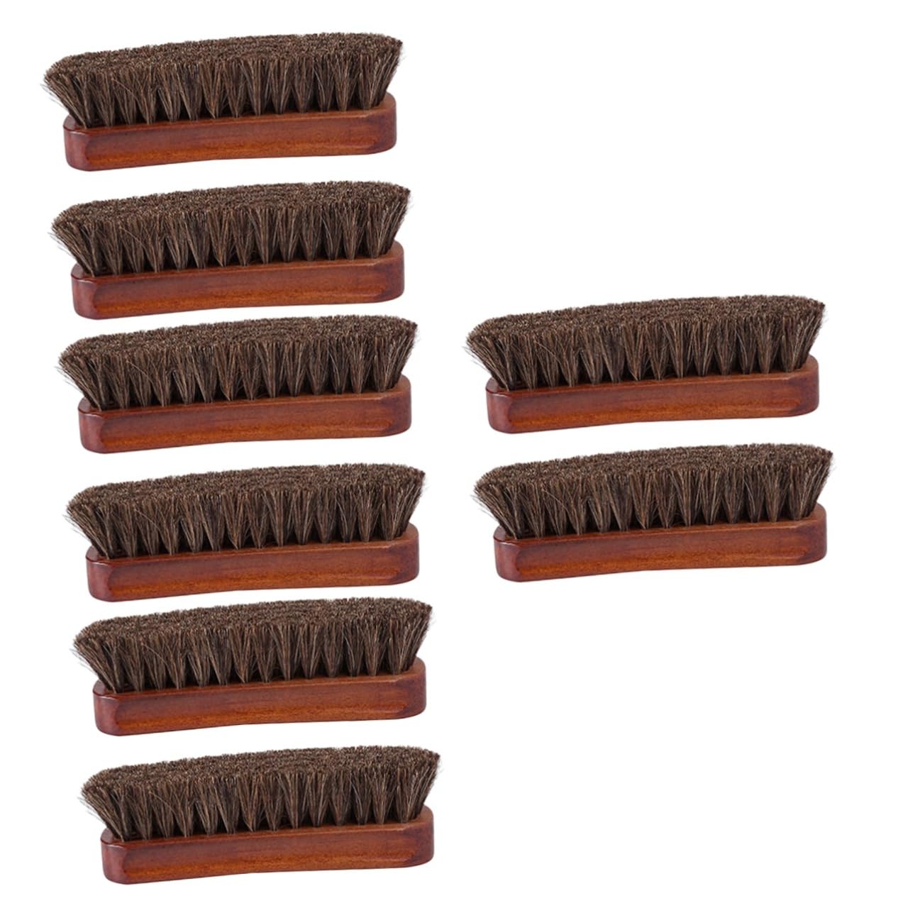 FOMIYES Cepillo De Madera para Pelo De Caballo Limpiador De Zapatos Cepillo para Pulir Zapatos De Limpieza De Cerdas De Pelo Kit De Limpieza De 2 Piezas x 4