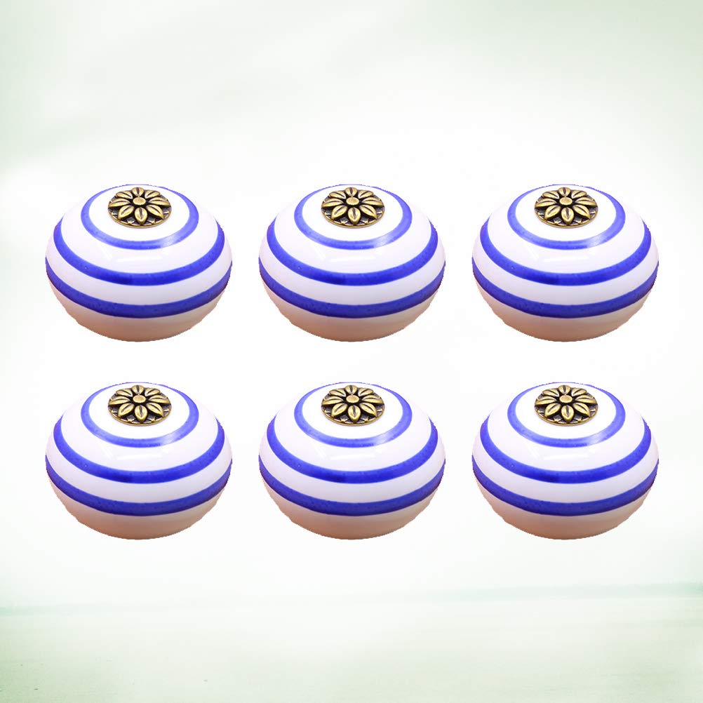6 Pezzi durevoli Senza Base Maniglia della Porta Maniglia della Porta Armadio cassetto dell'Armadio manopole Pull Maniglie mobili Hardware con avvitamento (Cerchio Blu)