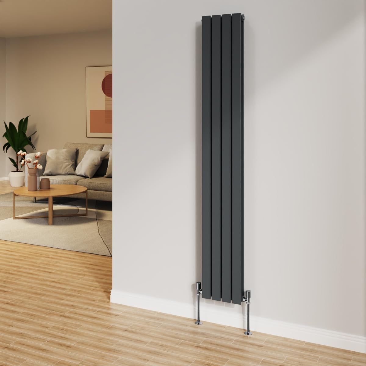 NRG 1800x272mm Anthracite Radiator Vertical Flat Panel Bathroom Designer Double Rad Central Heating