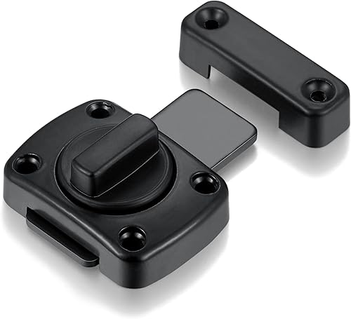 INIRET Paquete de 2 pestillos giratorios para puerta de seguridad, cerradura para puerta de mascotas, muebles de gabinete, ventanas, baño, pestillos