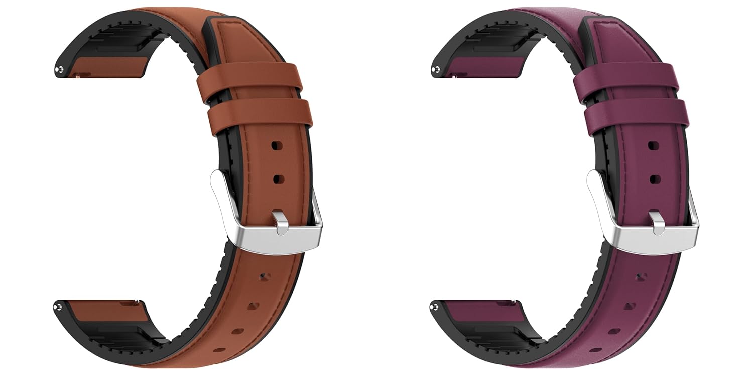 ACM Combo Pack Watch Strap Leather Silicone 22mm compatible with Reebok Activefit 1.0 Smartwatch Belt Luxury Band ACM Combo Pack Watch Strap Leather Silicone 22mm compatible with Reebok Activefit 1.0 Smartwatch Belt Luxury Band