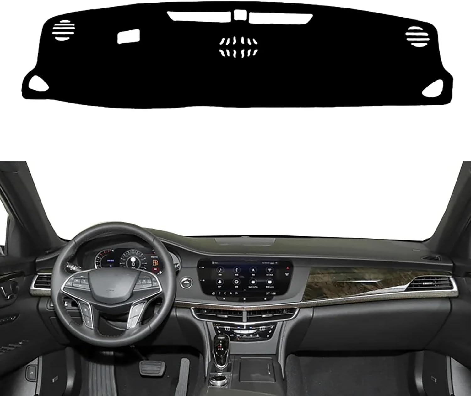 ZhangXD Car Dashboard Cover for Cadillac CT6 2016 2017 2018 2019 2020 2021, Non-Slip Dash Board Sun Shield Protector Anti-Glare Anti Dust Interior Accessories