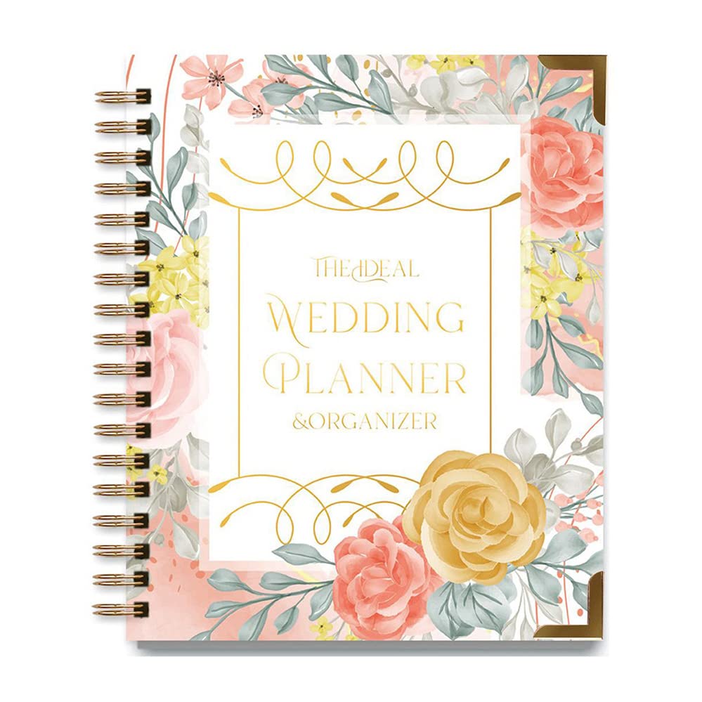 Photo 1 of Wedding Planner and Organizer, Rose Gold Protection Corner Wedding Planner Book Perfect Engagement Gift for the Bride, 88 Sheets(176 Pages) 360 Degree Flip Page, 11.4" x 9.3" (Yellow)