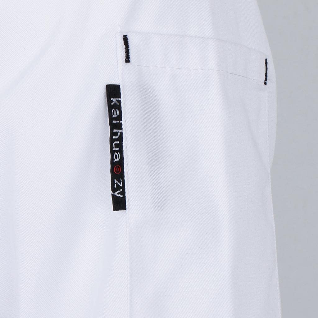 Qianly Kochjacke Herren Damen Langarm Kochkittel Servicebekleidung mit Thermometertasche Einreihig Aus Strapazierfähigem Polyester Spandex für Hotel Küche Ga