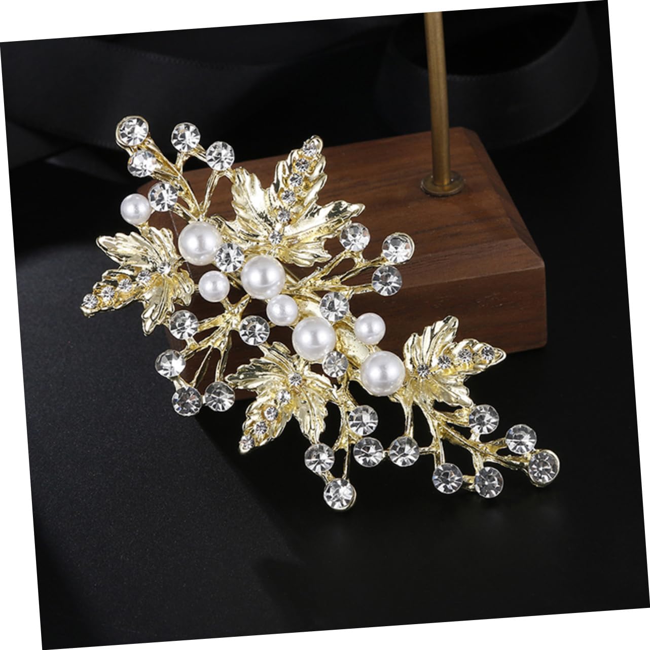Healeved 8pezzi Fermagli Per Perle Con Design Foglia Di Accessori Eleganti Per Sposa Clip Brillanti Con Strass Per Matrimoni e Feste