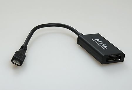 Amazon スマホ画面を大画面で Mighty Mhl Hdmi変換アダプタ Usb Micro Bからhdmi出力 Mhl Ad02 Bk マイティ トレーディング 変換アダプター 変換プラグ