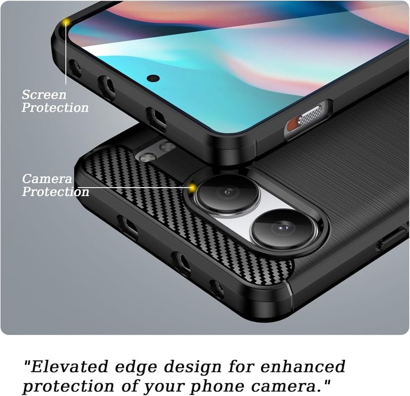 Image of NPRC Hybrid Ultra Slim Protective Case TPU Non-Slip Carbon Fiber Texture Shockproof Case Cover for Oneplus nord 4 - Black