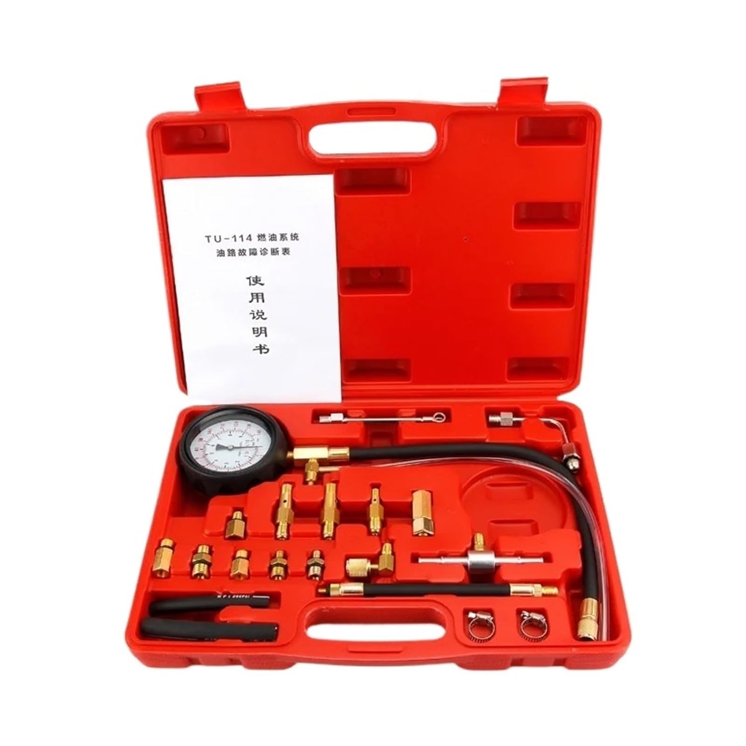 20Pcs Vehicle Fuel Injection Pressure Gauge Meter Manometer Engine Oil Pressure Tester Gauge Diagnostic Test kit