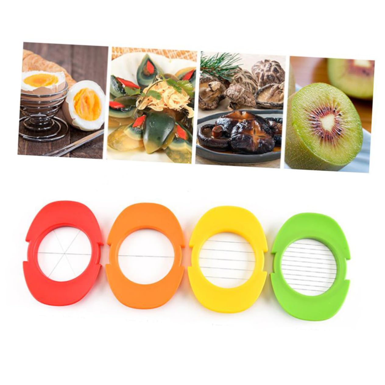 Cabilock Stainless Steel Egg Cutter Slicer Multifunctional Kitchen Gadget for Hard Boiled Eggs Egg Separator Fruit Slicing Easy to Use Stable Base Holder for Safe Cutting