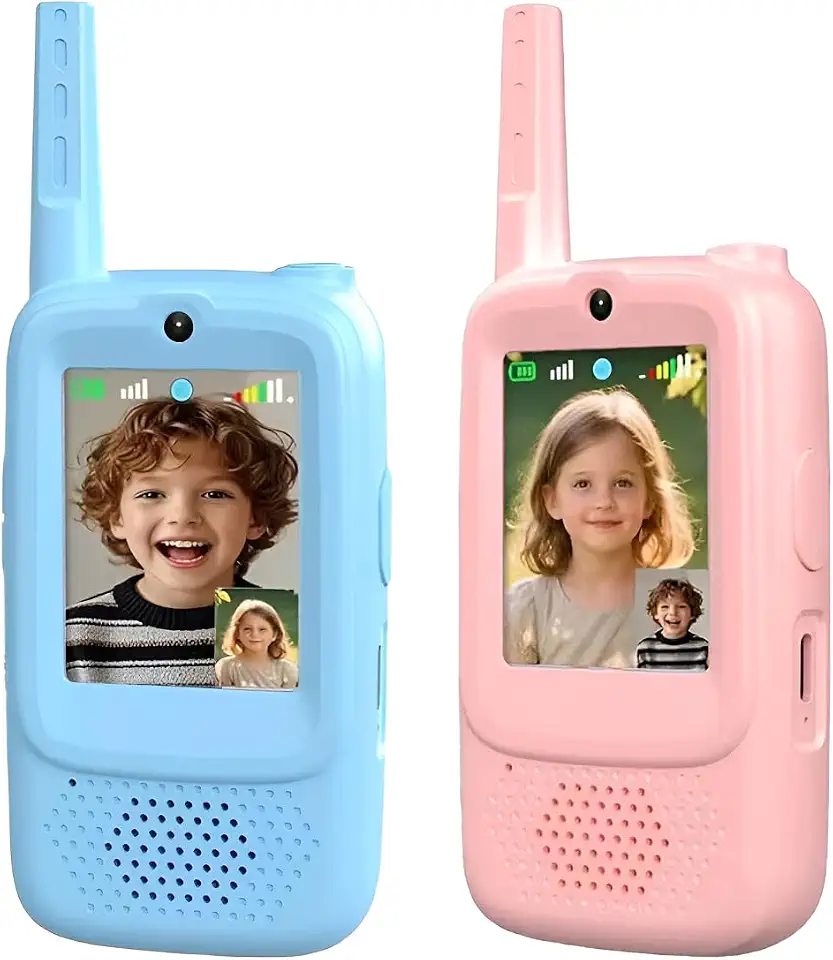 Walkie Talkie Infantil Brinquedo Chamada De Vídeo Bate Papo 1 Rosa 1 Azul