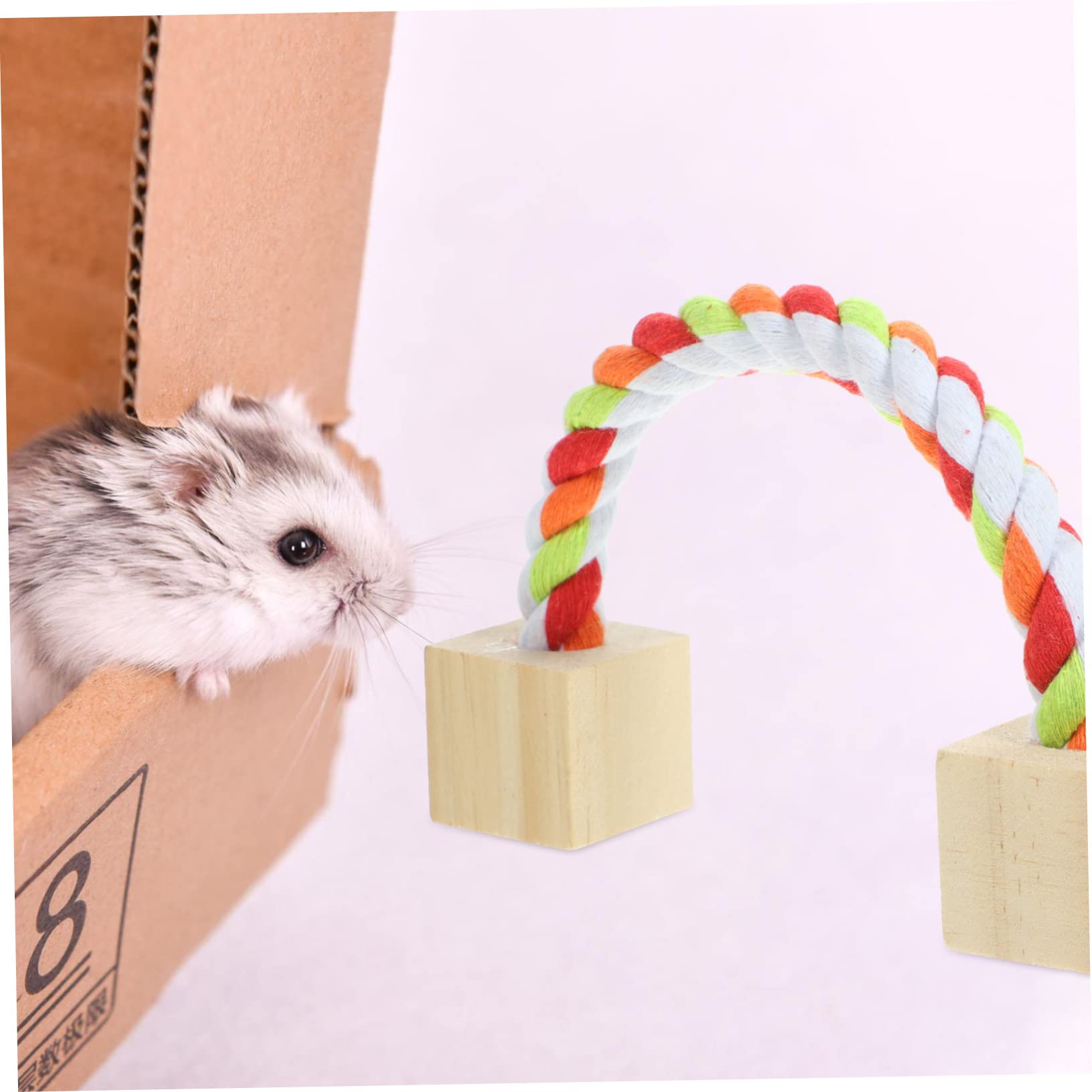 POPETPOP Holz-Hamster-wippe Kauspielzeug Naturholz Kleintier-schaukelspielzeug Beißspielzeug für Hamster Rennmäuse und Mäuse ohne Farbe oder Klebstoff